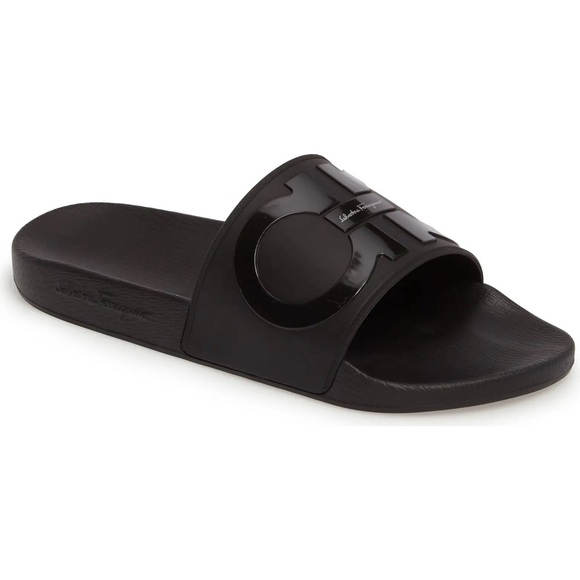 Salvatore Ferragamo Other - SALVATORE FERRAGAMO BLACK SLIDE SANDALS